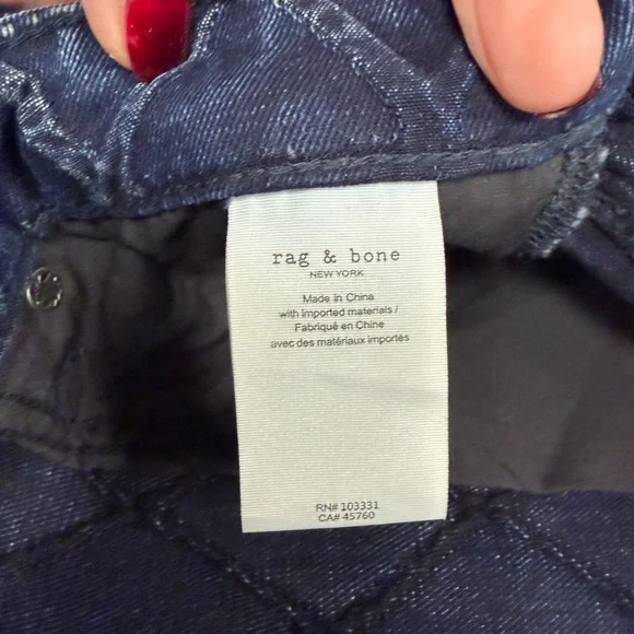 Rag & Bone Logan mid rise wide leg Quilted denim jeans size 30 - Picture 6 of 13